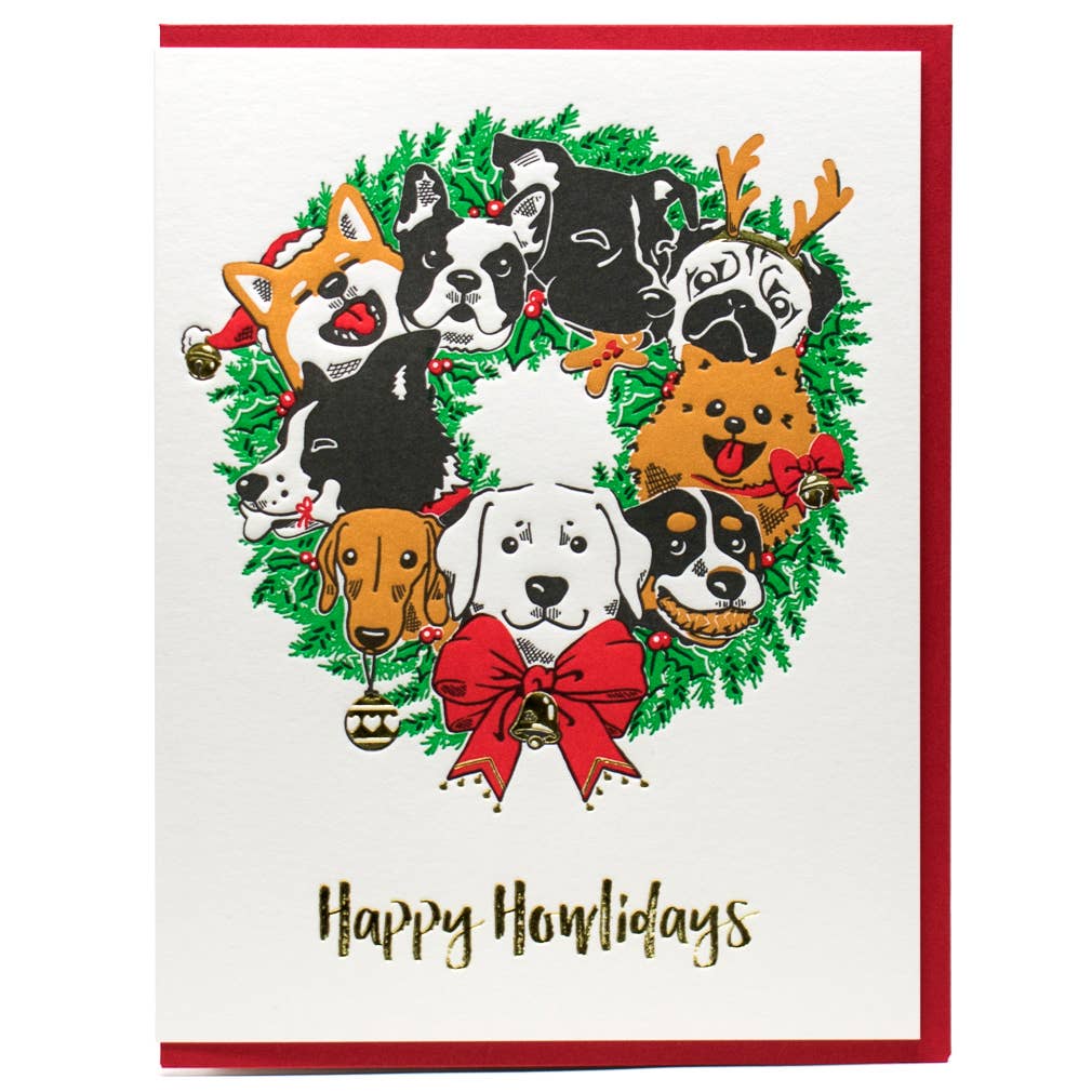 Happy Howlidays Dog Card: Box Set of 6 Cards