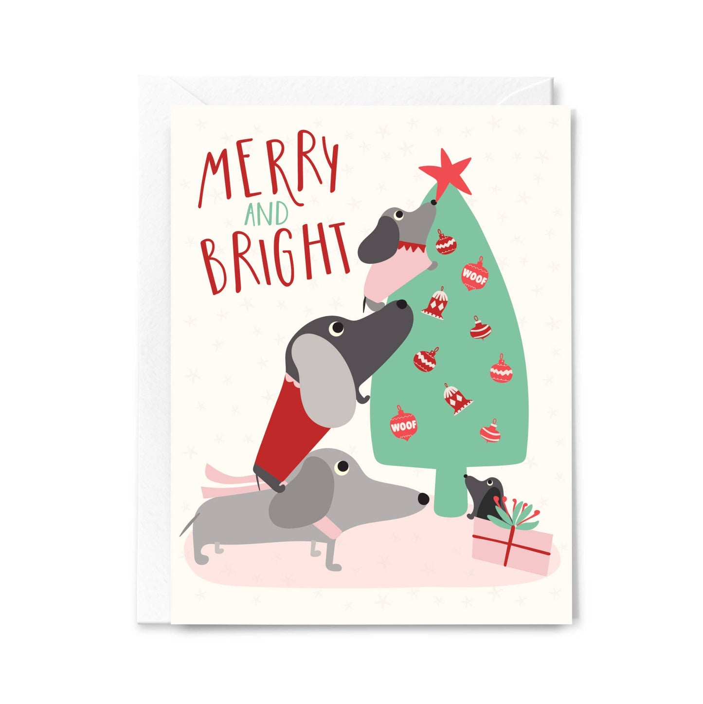 Dachshund Christmas Tree Holiday Greeting Card