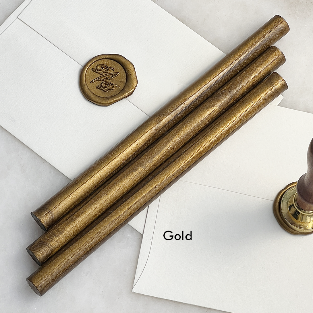 French Sealing Wax ~ Best Quality 7" ~ Unbreakable Mail Safe: Gold